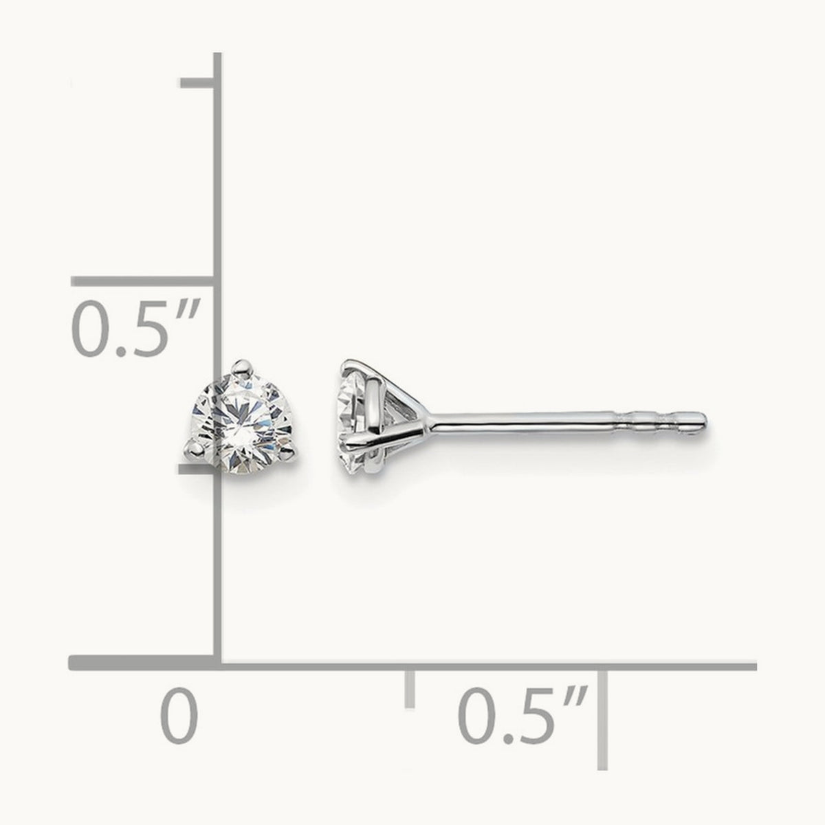 Round Stud Earrings, 0.10-6.00 ct tw Lab-Grown Diamond — 1/3 ct, 18K White Gold