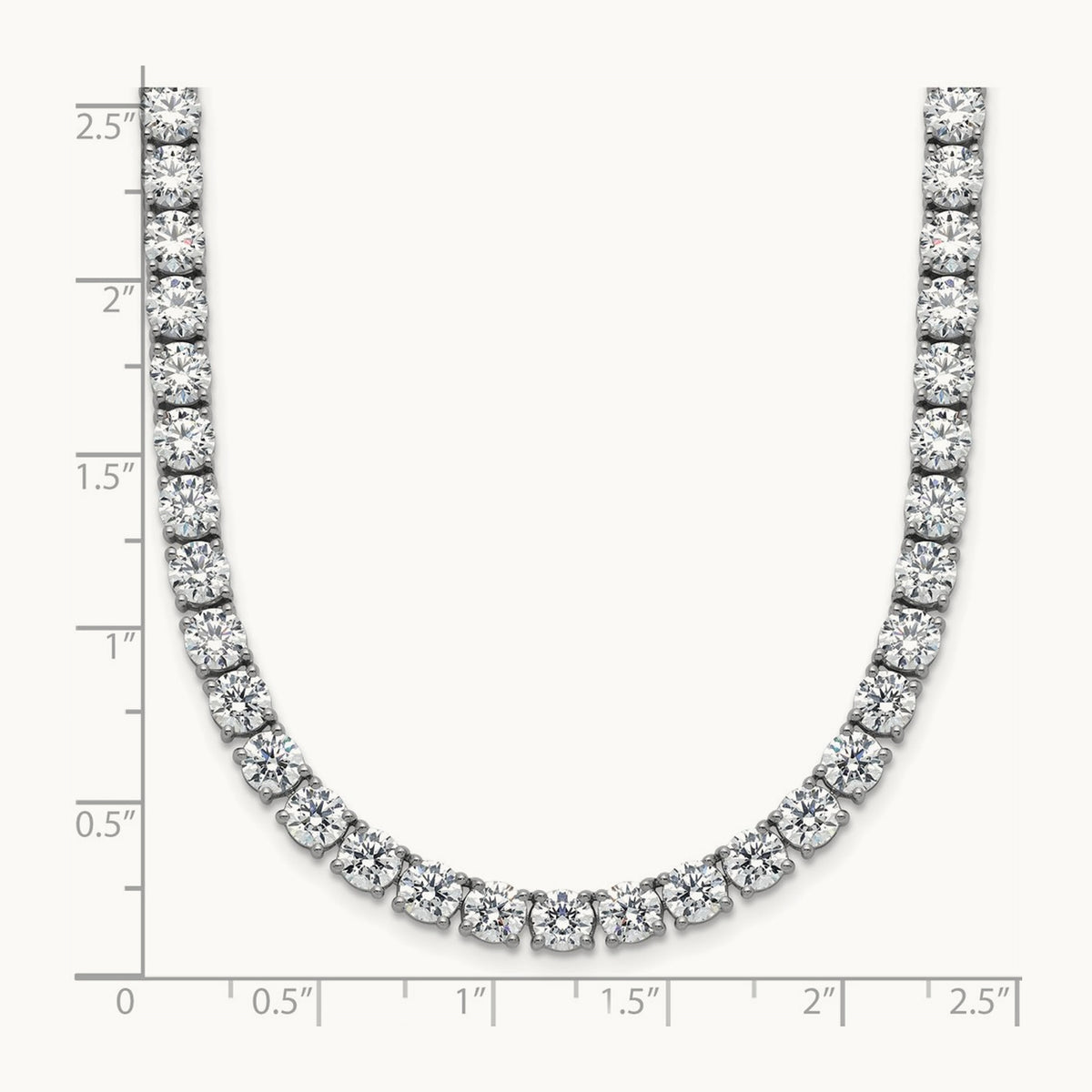 Straight Tennis Necklace, 32 5/8-42 7/8 ct Lab-Grown Diamond