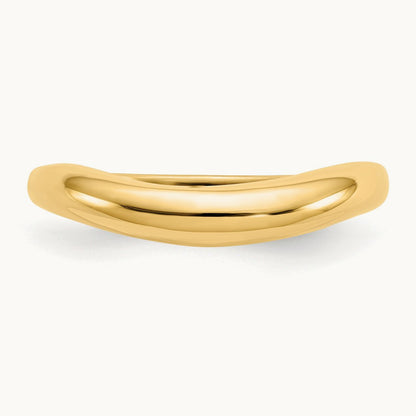 Polished Stackable Wave Ring, 14K