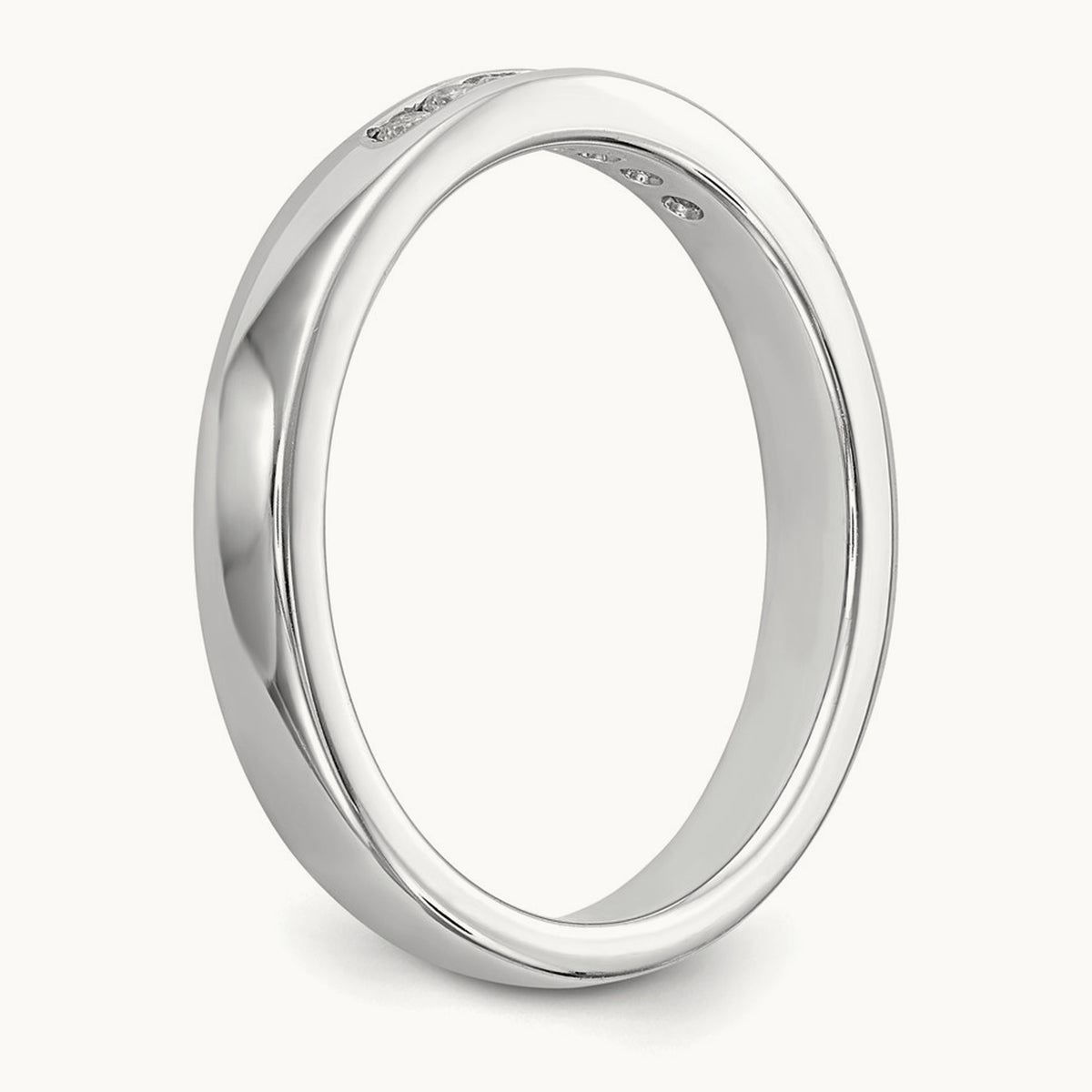 7-Stone Diamond Channel Band, 14K White Gold