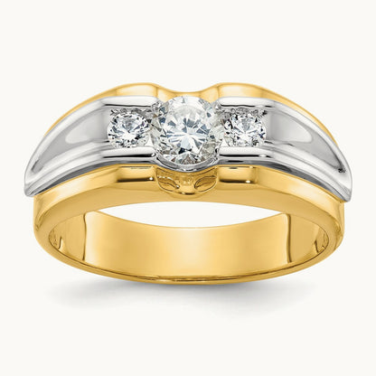 IBGoodman Men's Diamond Complete Ring, 14K Two-tone