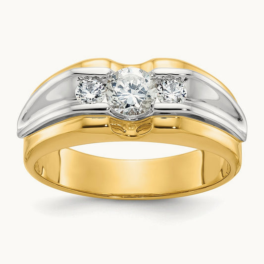 IBGoodman Men's Diamond Complete Ring, 14K Two-tone