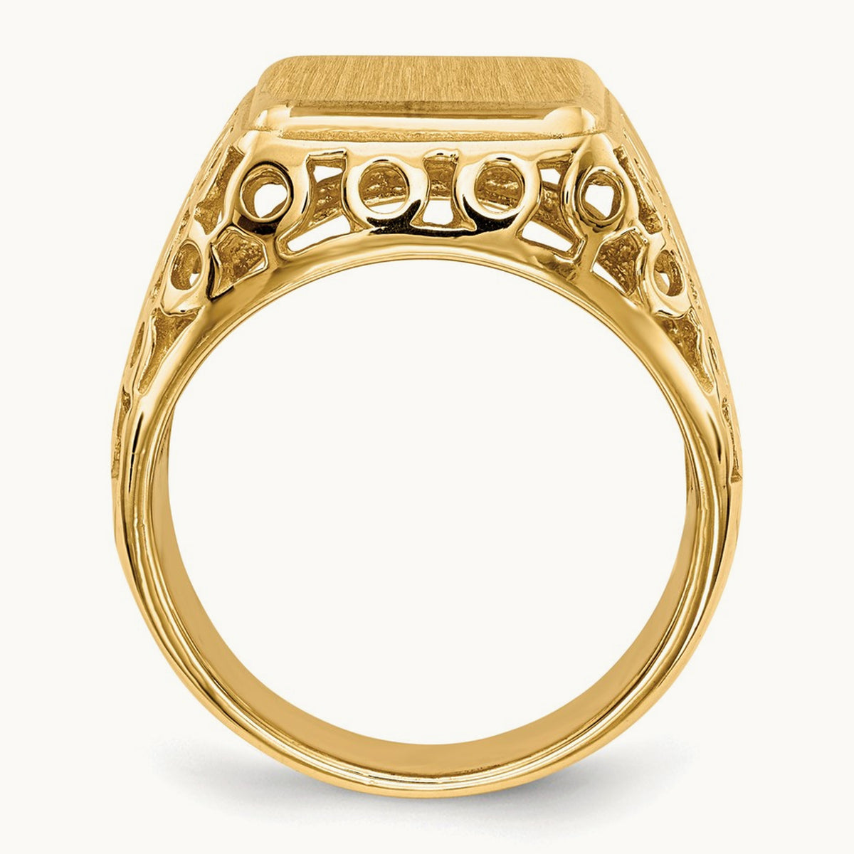 Open Back Mens Signet Ring — photo set