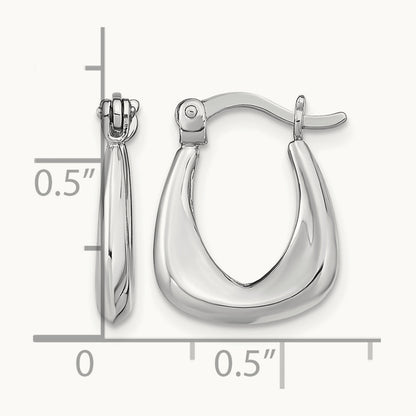 Rhodium-plated Huggie Earrings, Sterling Silver — Leslie's