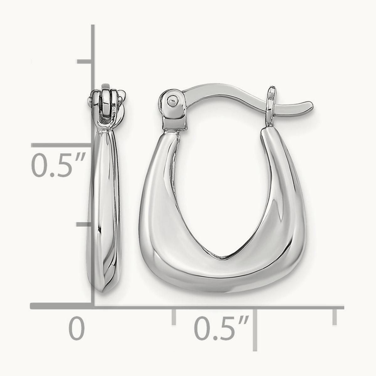 Rhodium-plated Huggie Earrings, Sterling Silver — Leslie's