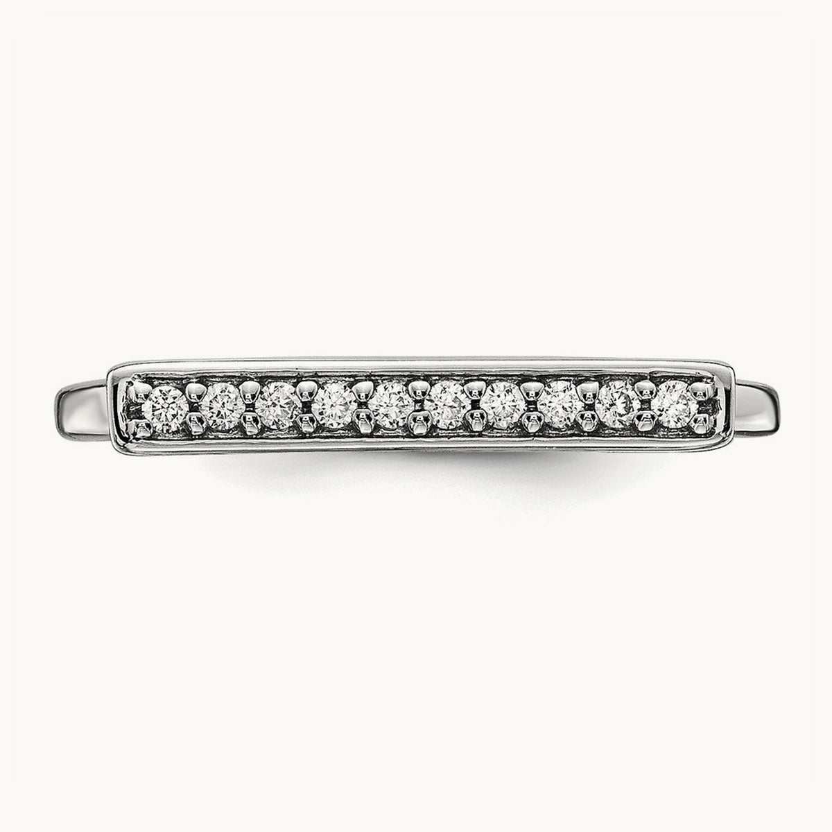 Diamond Bar Ring — 14K White Gold