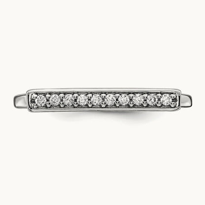 Diamond Bar Ring — 14K White Gold
