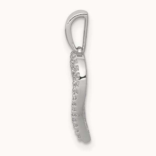 1/4ct. Diamond 2-row Heart Pendant, 14K White Gold