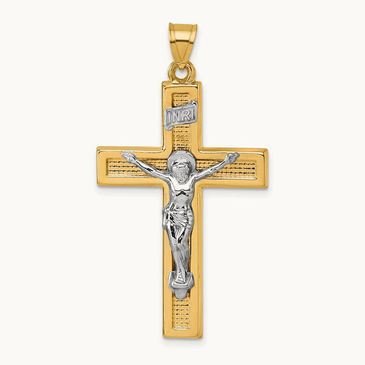 with Polished INRI Crucifix Cross Pendant — photo set
