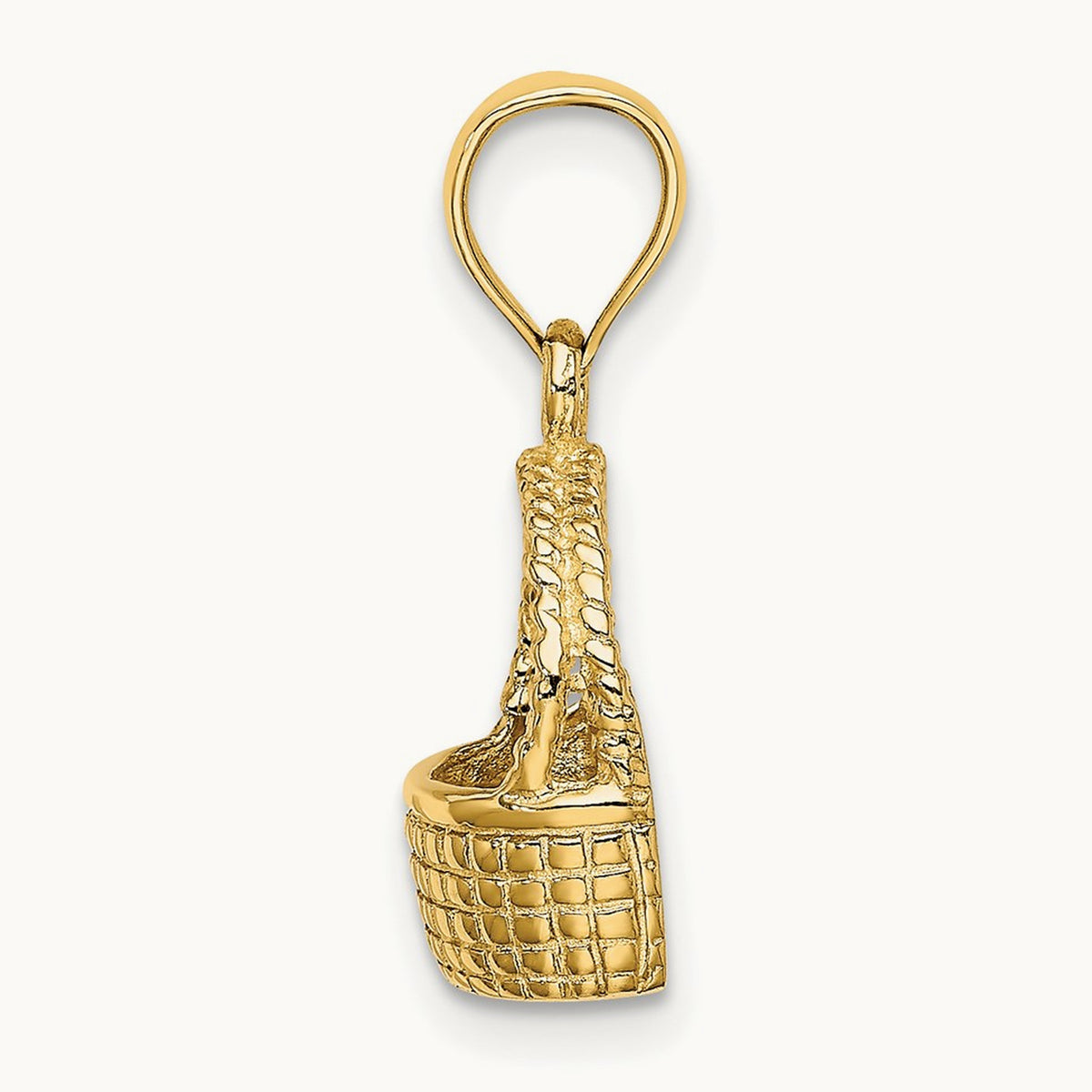 2-D Flat Back Basket Charm, 14K