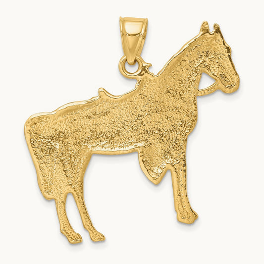 Horse w/ Saddle Charm, 14K