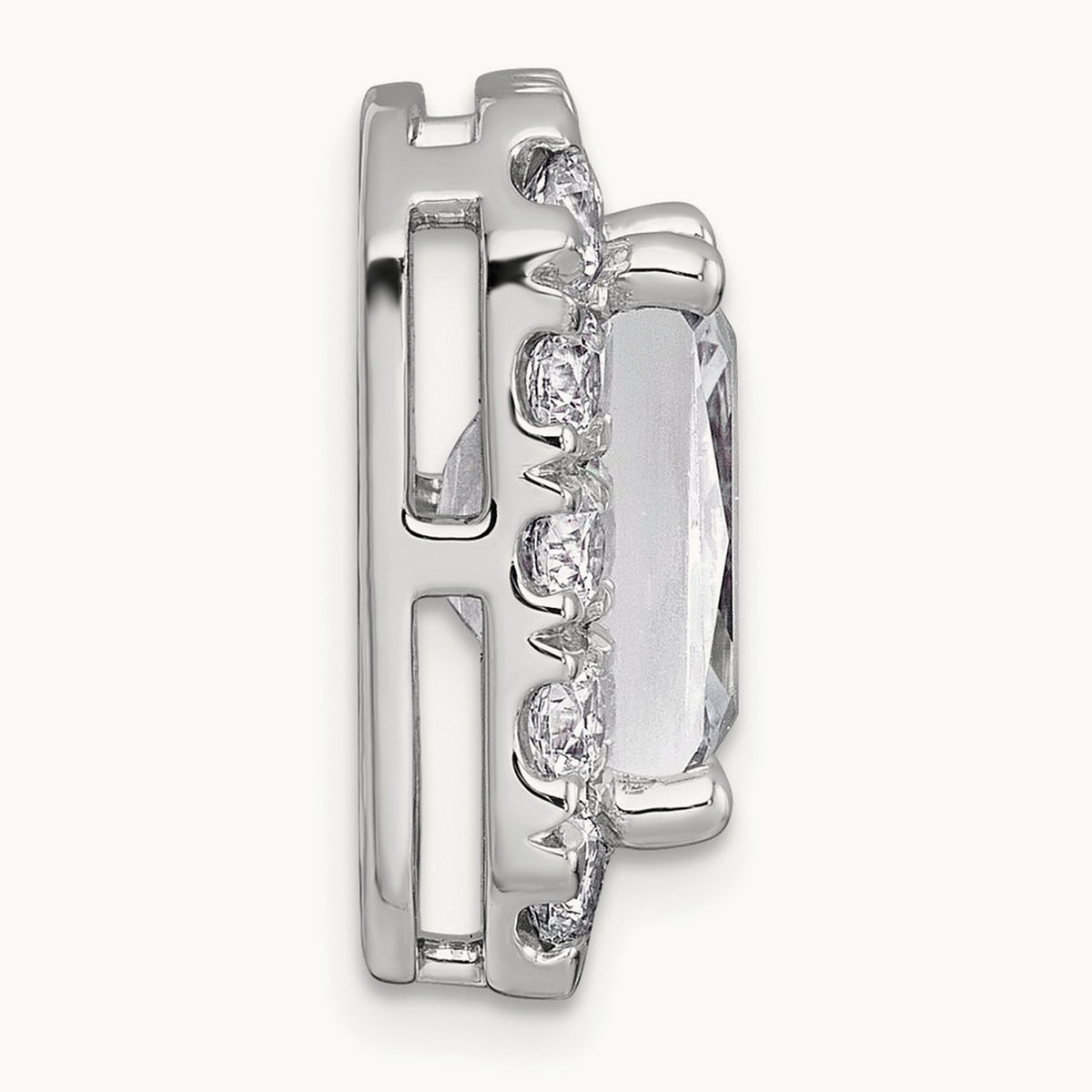 Radiant Halo Chain Slide, 0.25-5.50 ct tw Lab-Grown Diamond — 5 1/2 ct, 14K White Gold