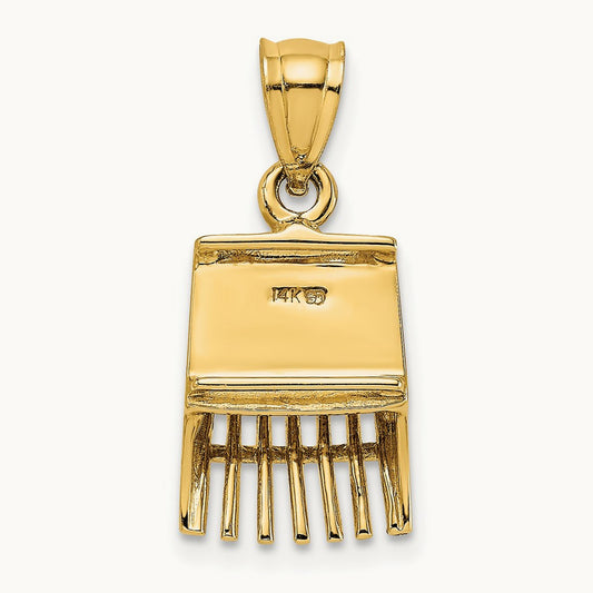 3D Cranberry Scoop Charm, 14K