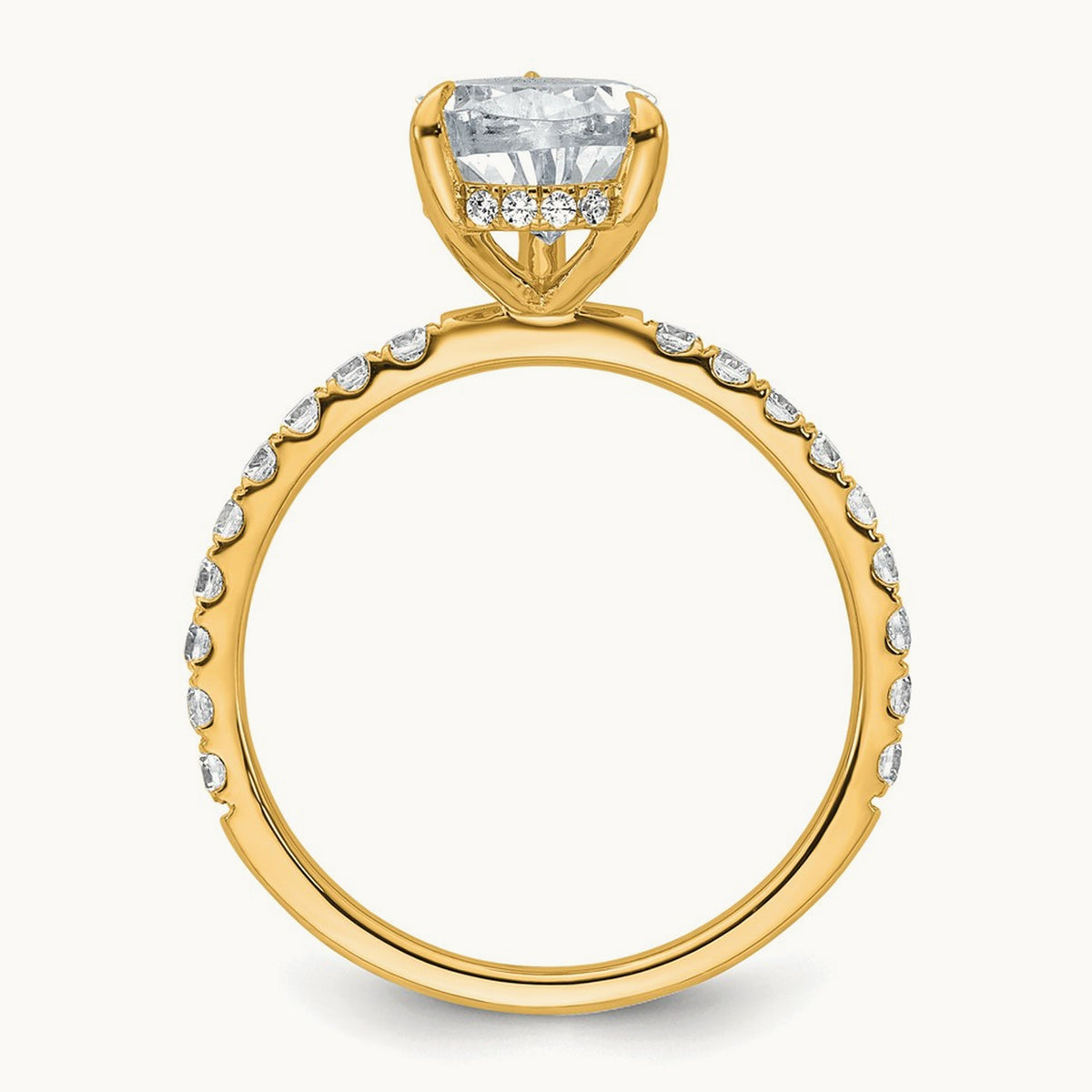 Pear Solitaire Engagement Ring, 1.25-4.75 ct tw Lab-Grown Diamond — 2 5/8 ct, 14K Yellow Gold