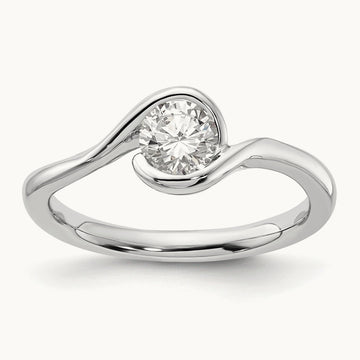Round Solitaire Ring, 0.50 ct tw Lab-Grown Diamond