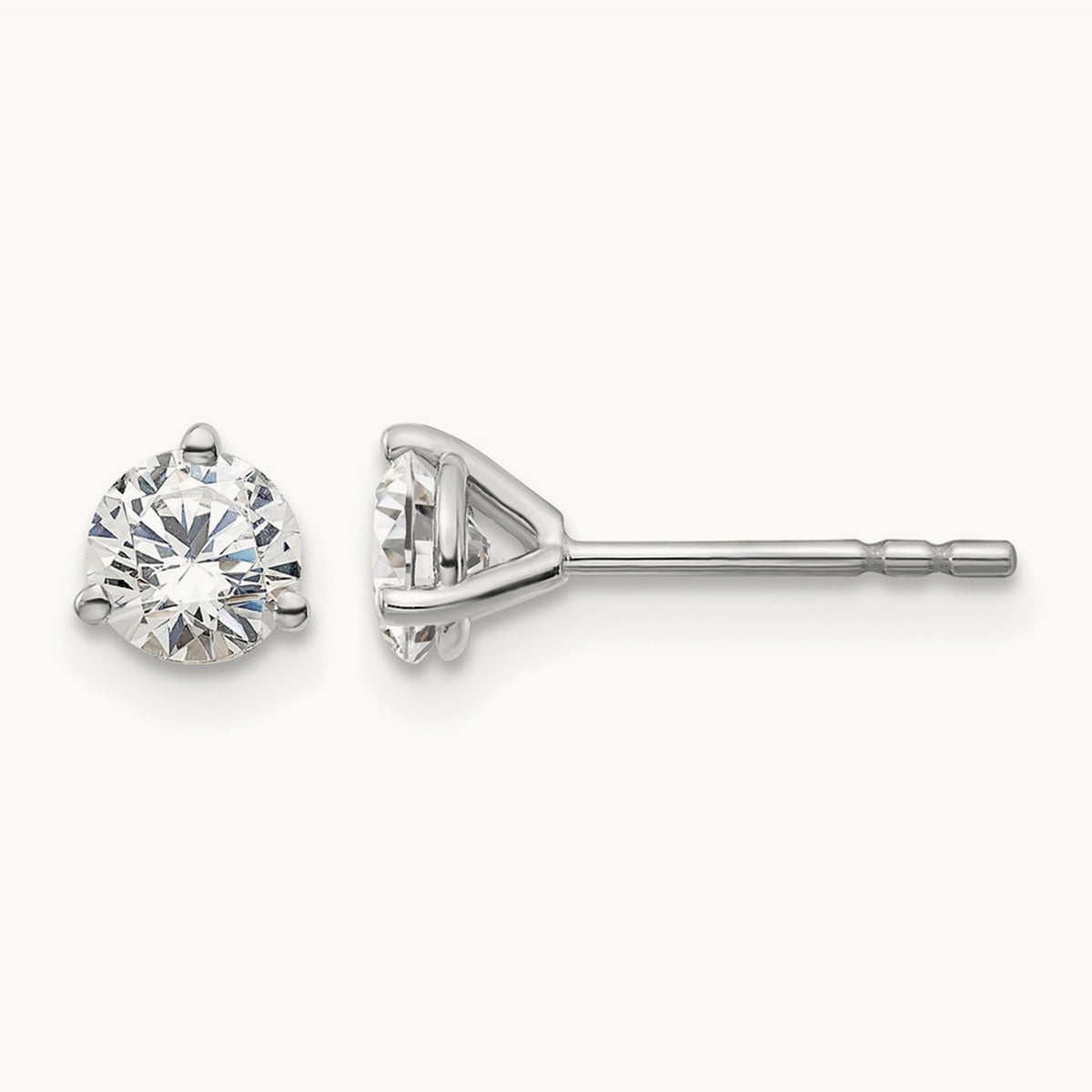 Round Stud Earrings, 0.10-6.00 ct tw Lab-Grown Diamond — 5/8 ct, 14K White Gold