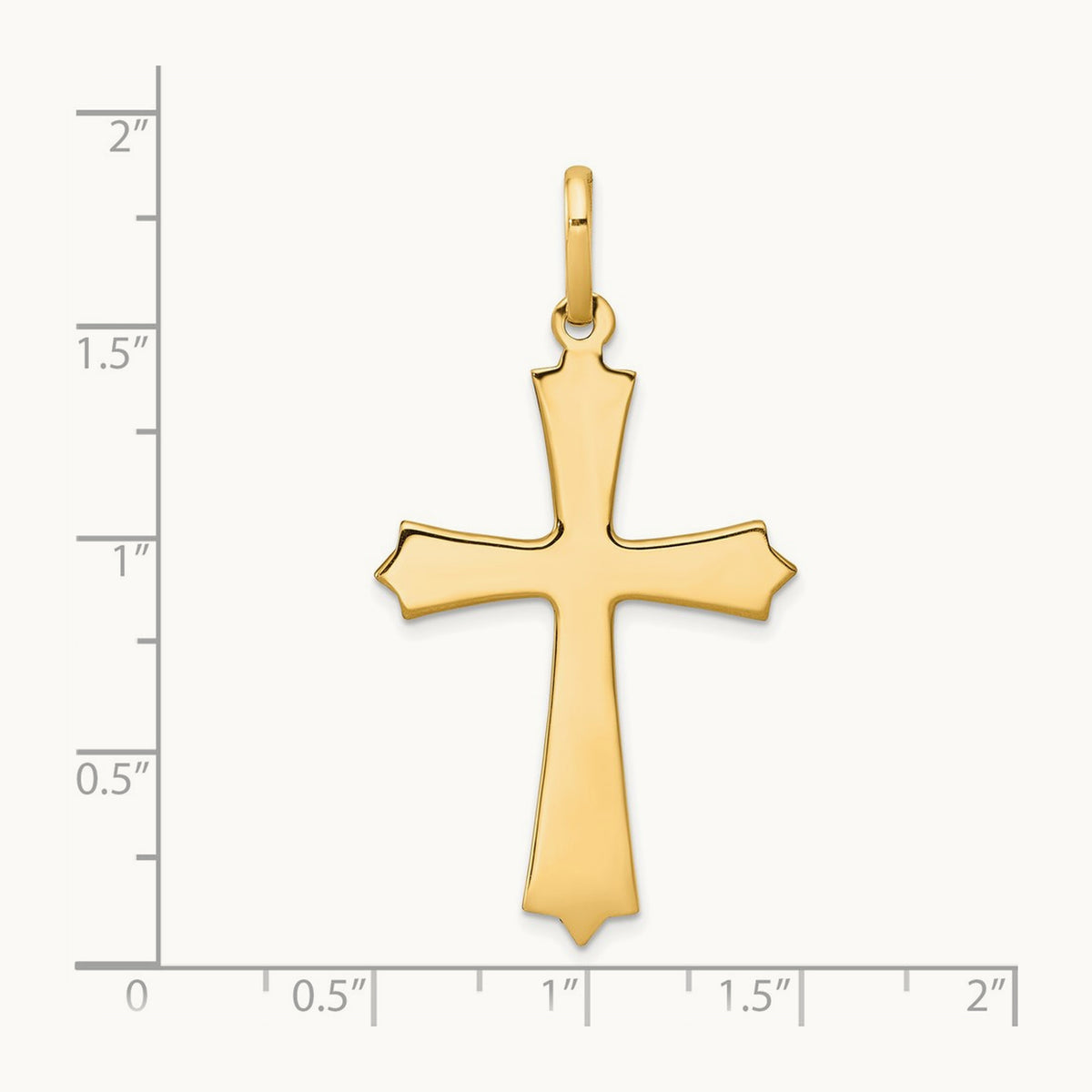 Polished Cross Pendant, 14K