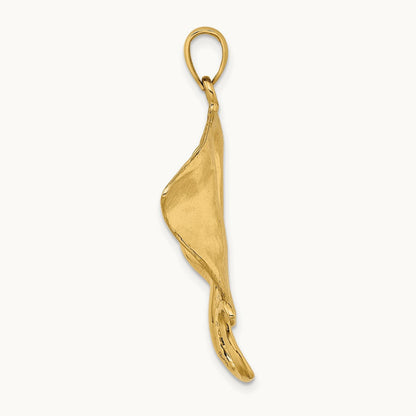 Polished Stingray Charm, 14K
