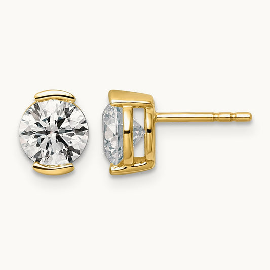 Round Post Earrings, 2.00 ct tw Lab-Grown Diamond