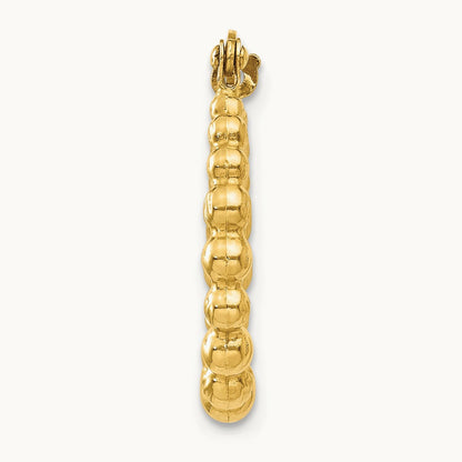 Single Beaded Hoop Earring — 14K Yellow Gold