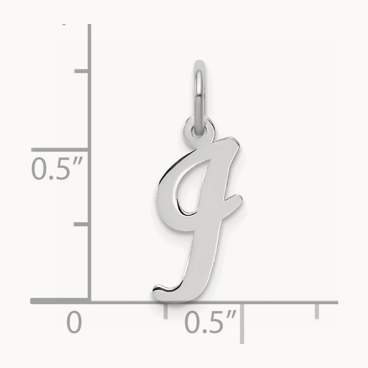 Medium Script Initial Charm — 14K White Gold, I