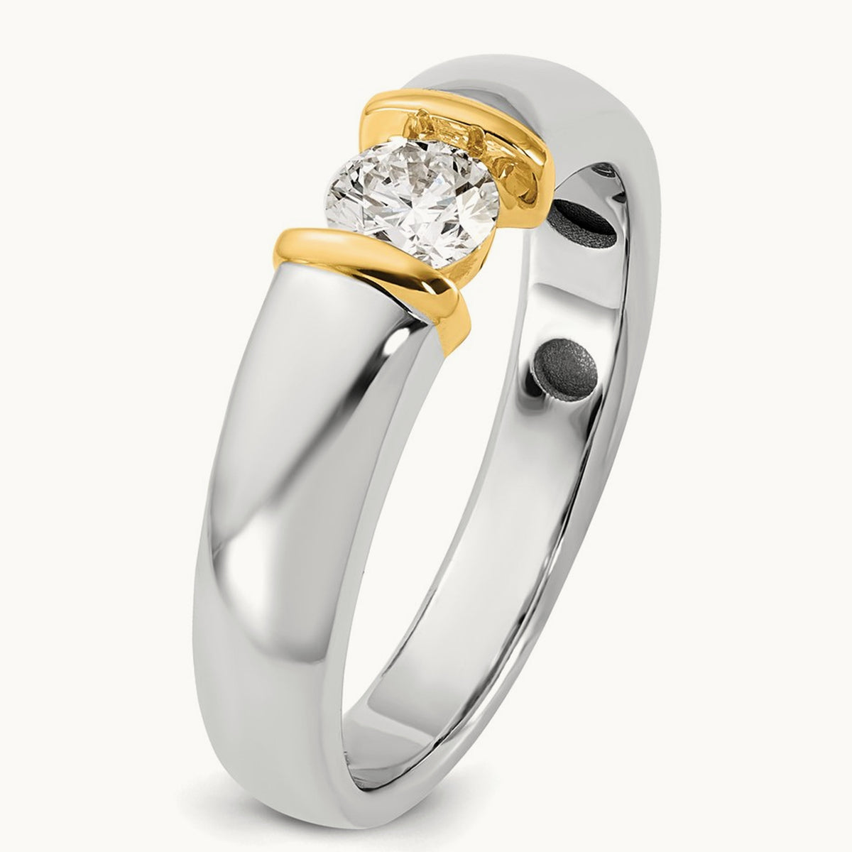 .5ct Mens Wedding Band, 14K Two-tone