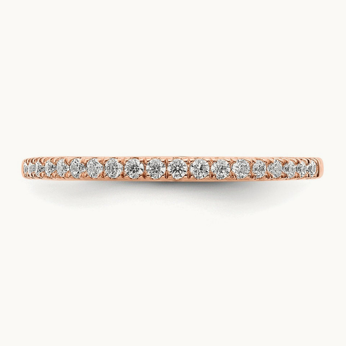 Diamond Wedding Band, 14K Rose Gold