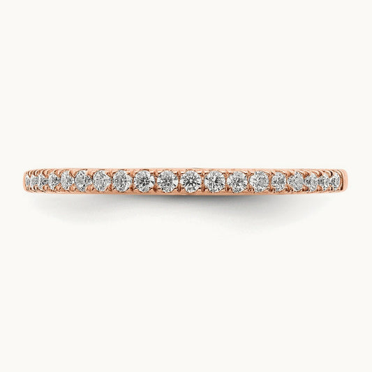 Diamond Wedding Band, 14K Rose Gold