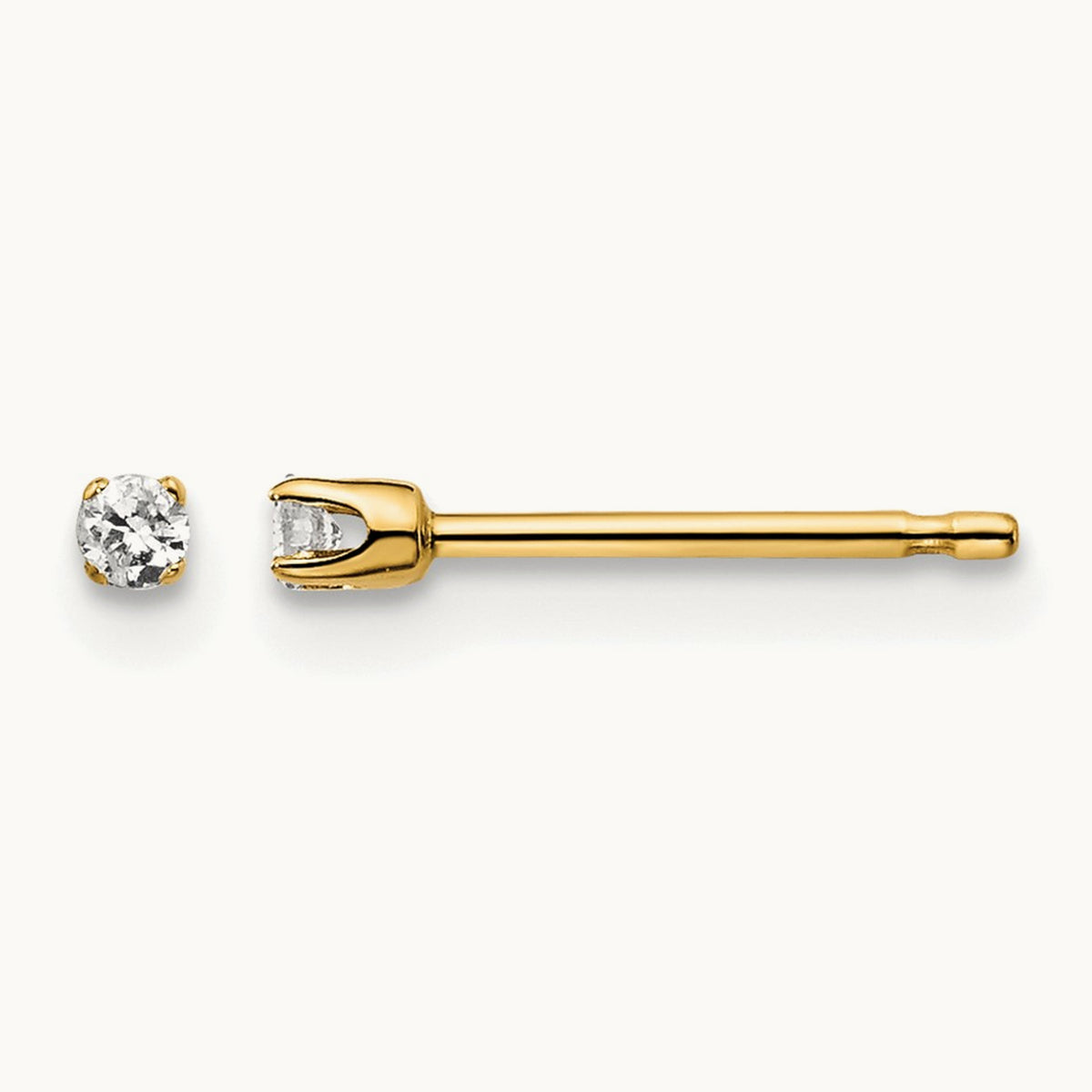 .05ct. I2 K-L Diamond Stud Push-on Post Earrings, 14K Yellow Gold