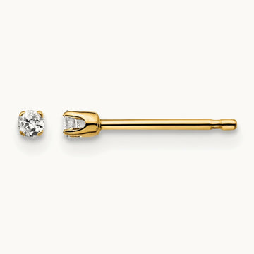 .05ct. I2 K-L Diamond Stud Push-on Post Earrings, 14K Yellow Gold