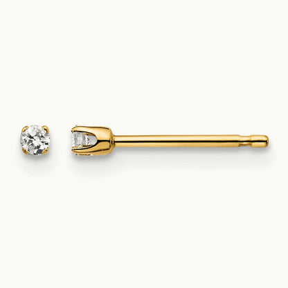 .05ct. I2 K-L Diamond Stud Push-on Post Earrings, 14K Yellow Gold