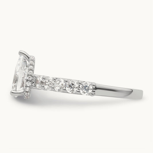Pear Center Semi-Mount Engagement Ring, 1.00 ct tw Lab-Grown Diamond