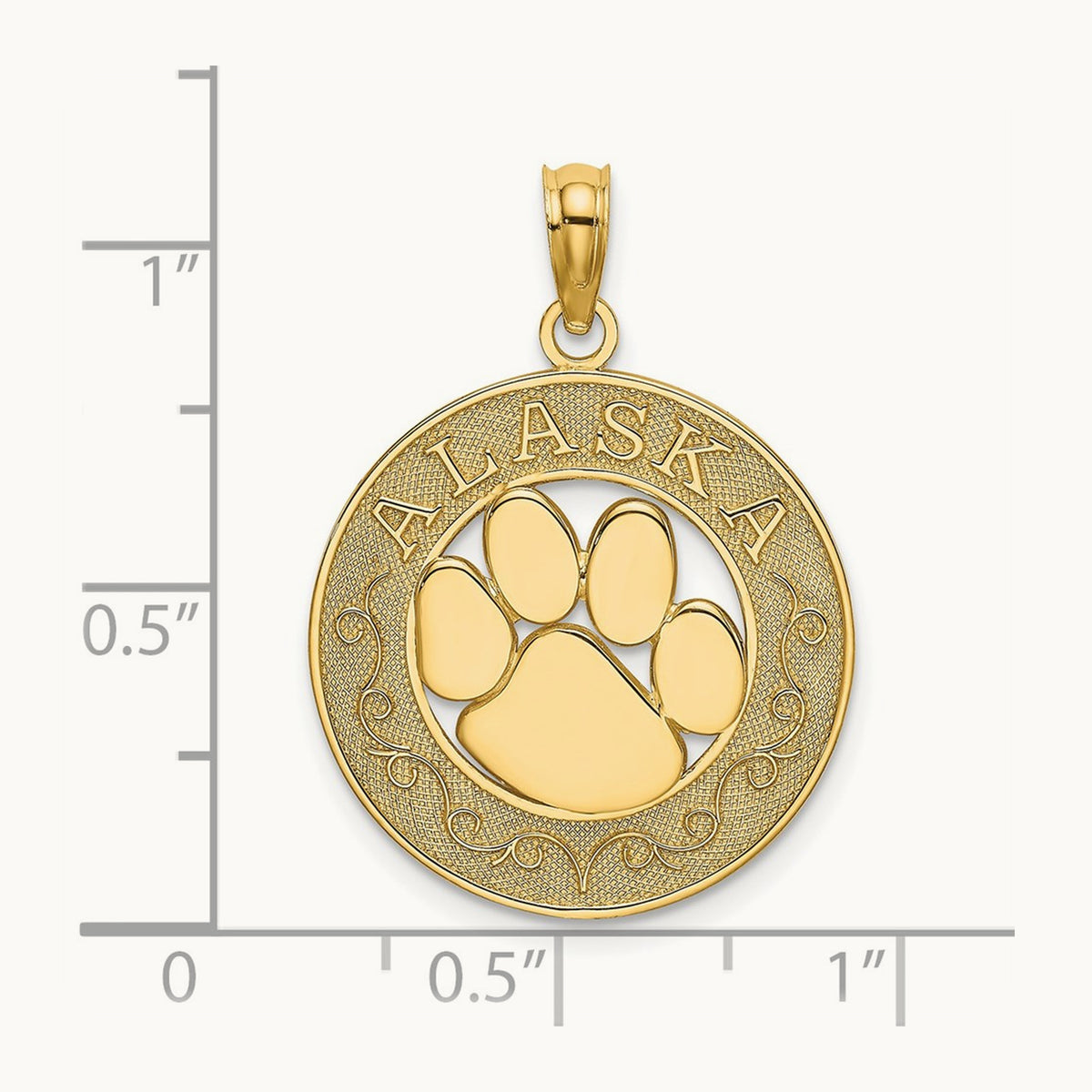 ALASKA w/ Bear Paw Charm, 14K