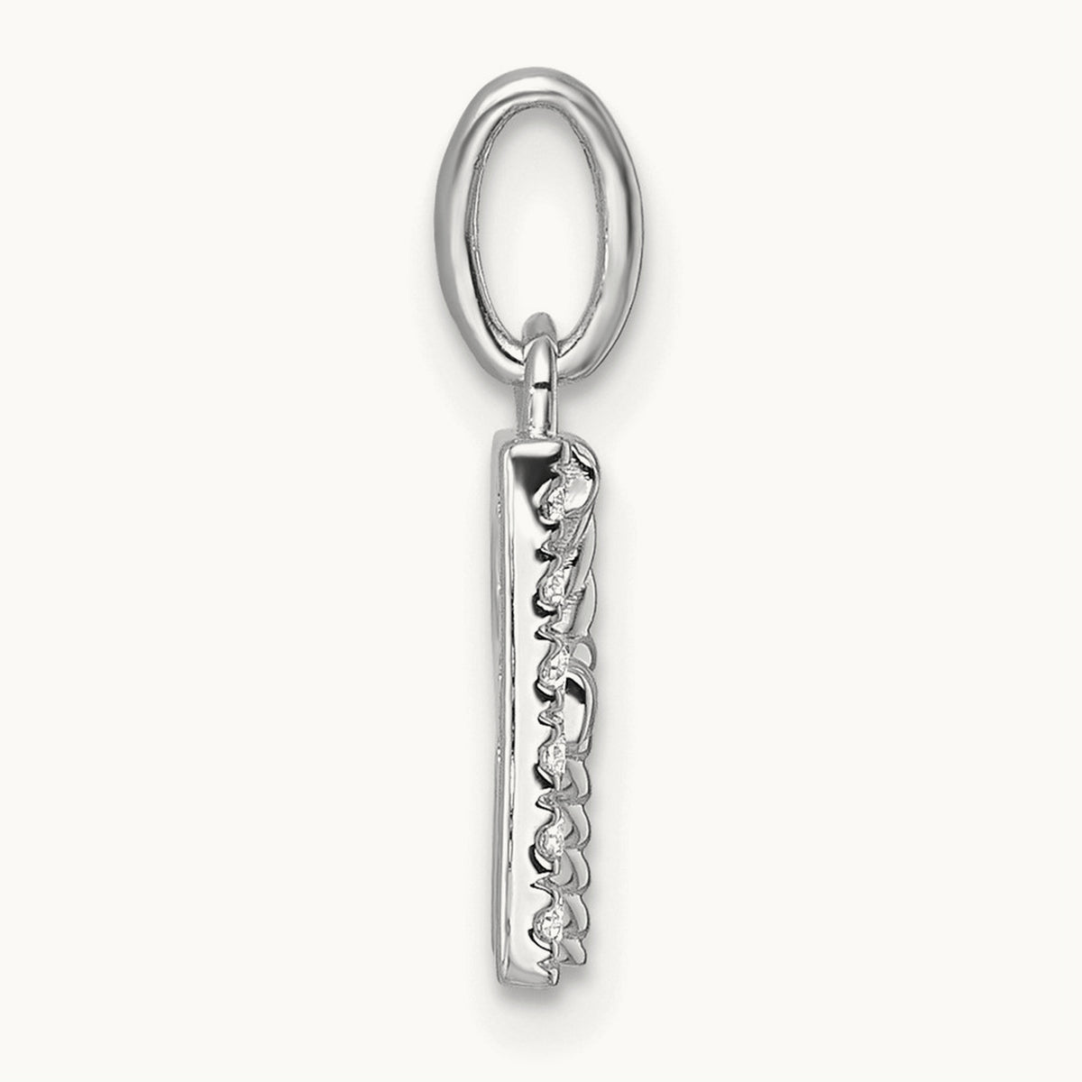 Twisted Diamond Charm — 14K White Gold, R