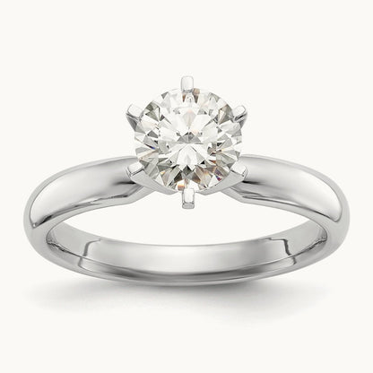 1.25ct. Medium-Weight Comfort-Fit 6-Prong Mounting, 14K White Gold