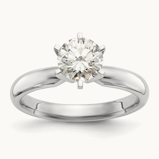 1.25ct. Medium-Weight Comfort-Fit 6-Prong Mounting, 14K White Gold