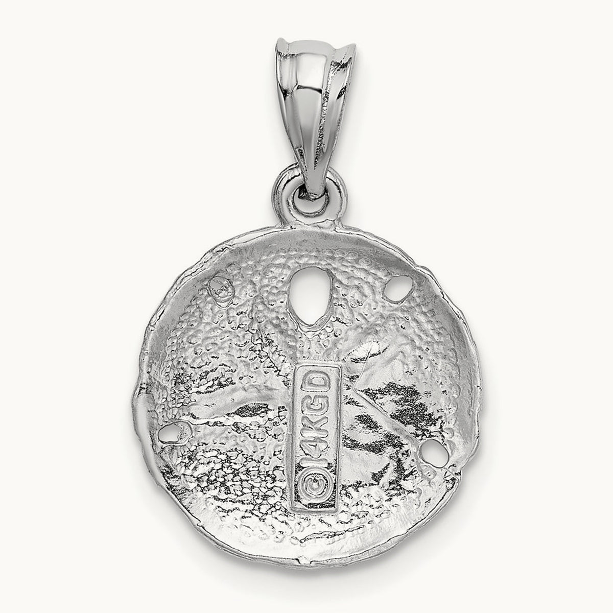 Sanddollar Charm, 14K White Gold