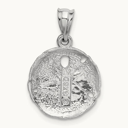 Sanddollar Charm, 14K White Gold