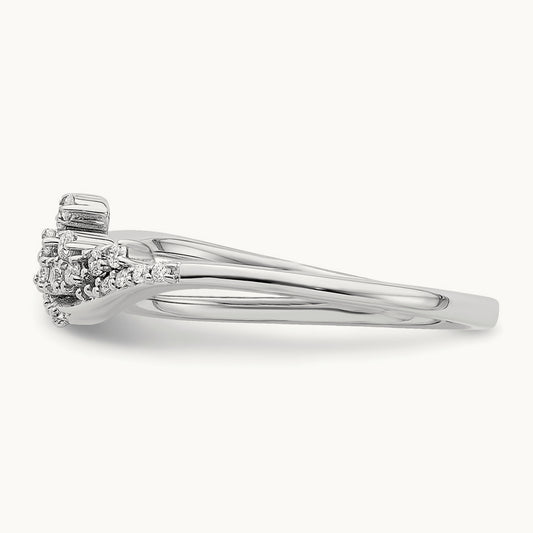 Polished Fancy Florina Wave Diamond Ring, 14K White Gold