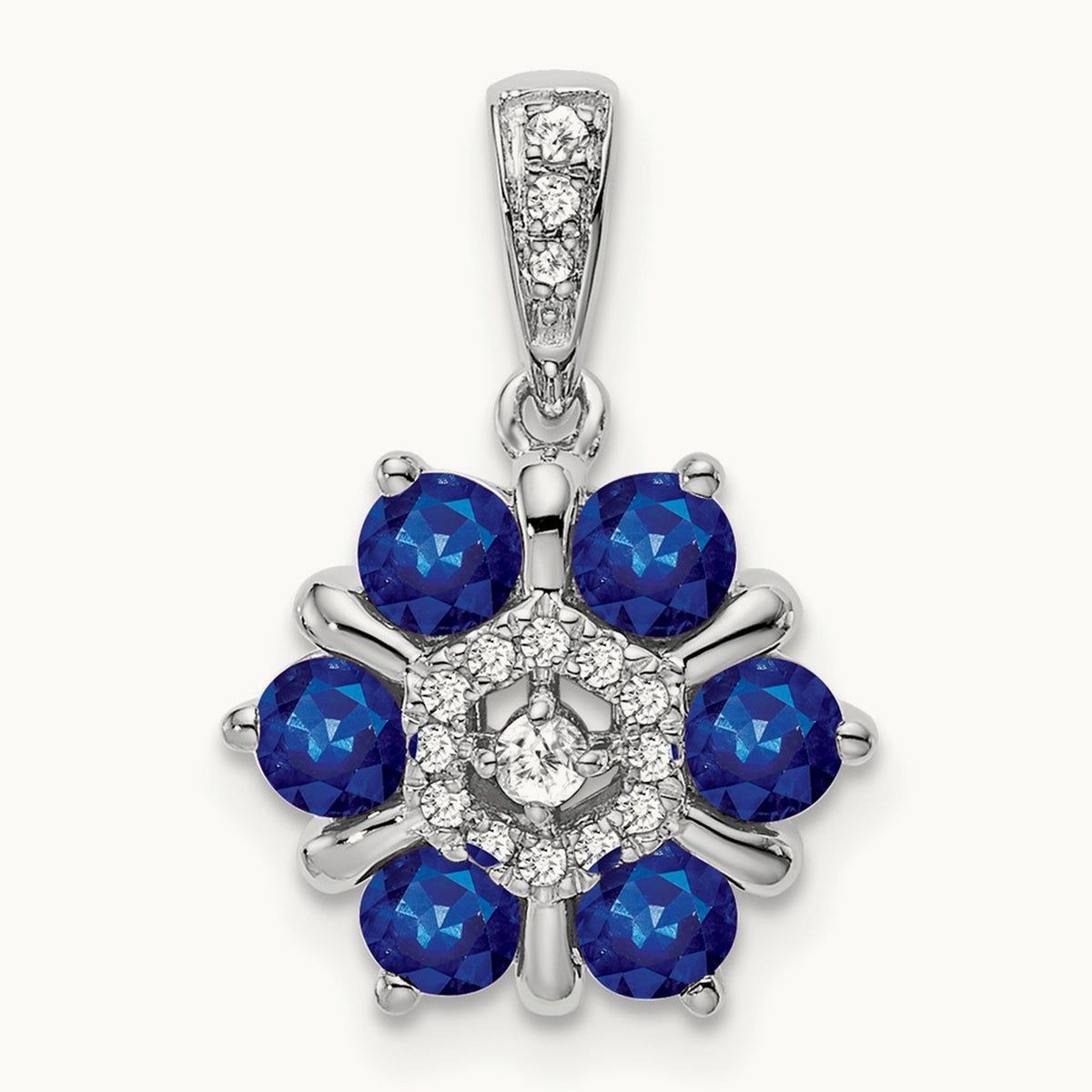 Sapphire and Diamond Floral Pendant — photo set