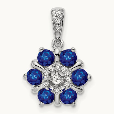 Sapphire and Diamond Floral Pendant — photo set