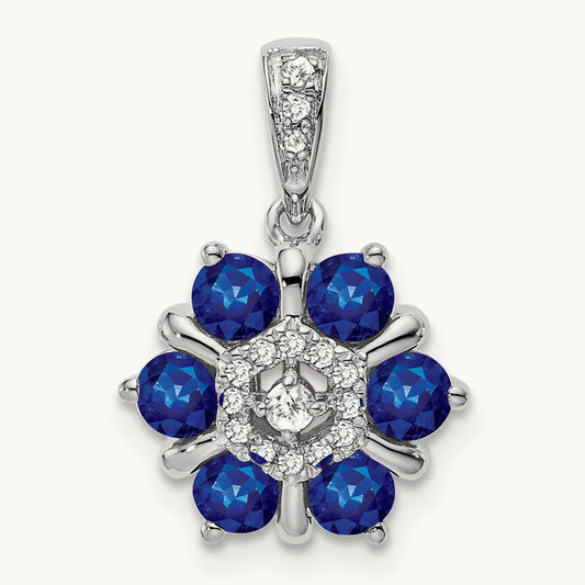 Sapphire and Diamond Floral Pendant — photo set