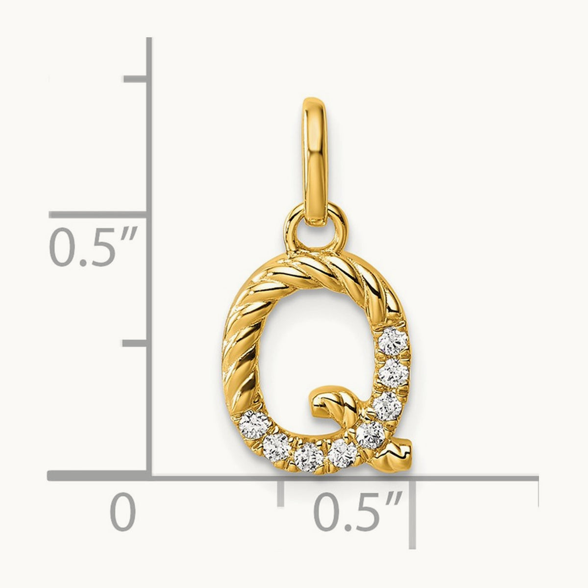 Twisted Diamond Charm — 14K Yellow Gold, Q