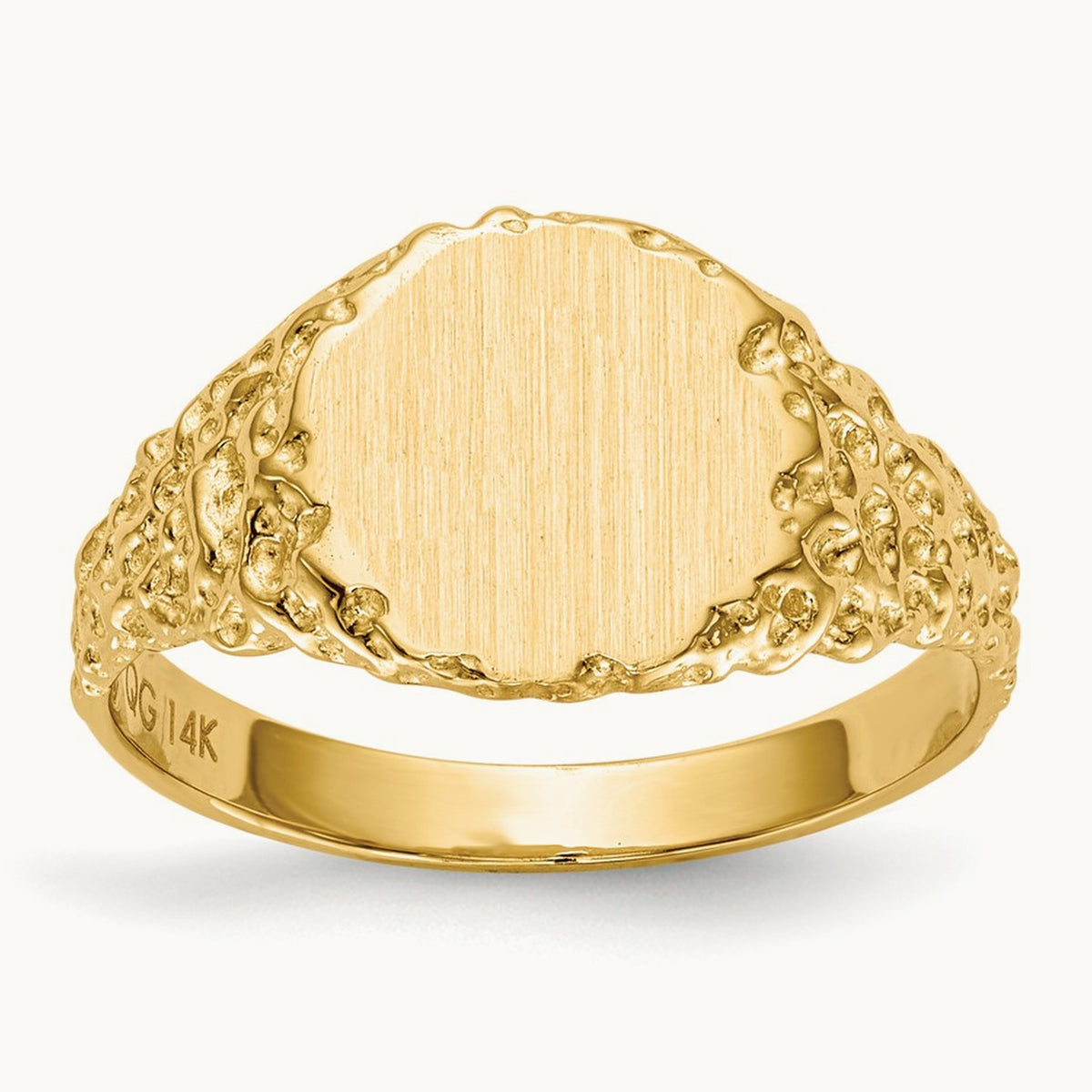 9.5x8. Closed Back Signet Ring, 5mm, 14K