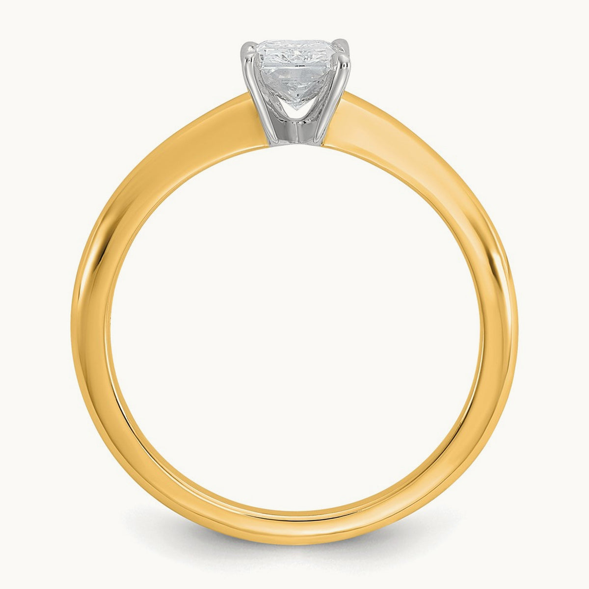 Radiant Solitaire Engagement Ring, 0.50-5.00 ct tw Lab-Grown Diamond — 3/4 ct, 14K Two-Tone