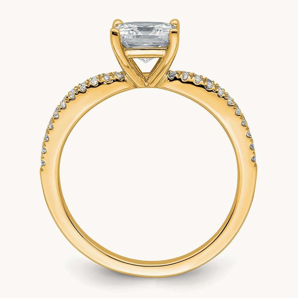 Princess Engagement Ring, 1.25-2.75 ct tw Lab-Grown Diamond — 1 1/2 ct, 14K Yellow Gold