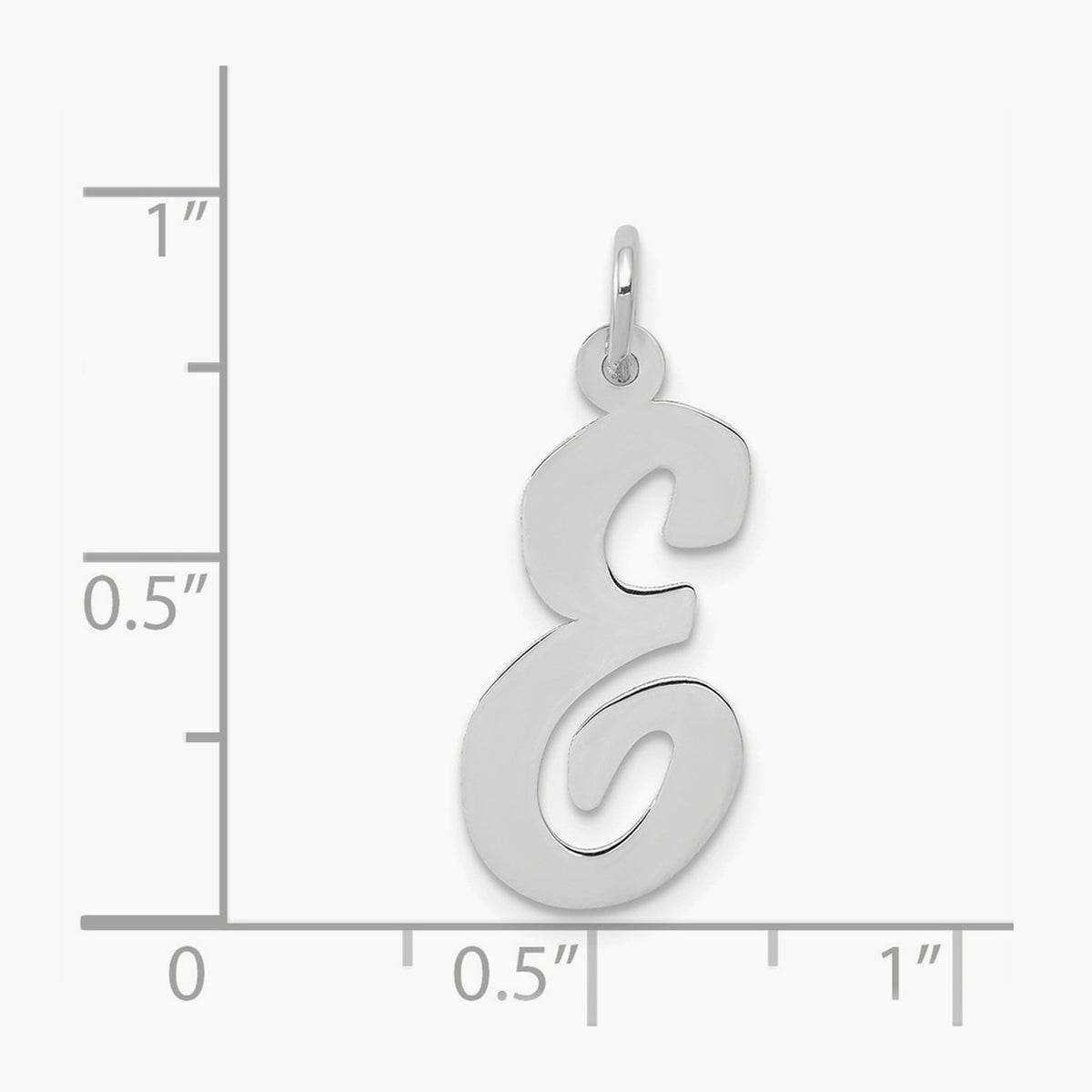 Large Script Initial Charm — 14K White Gold, E