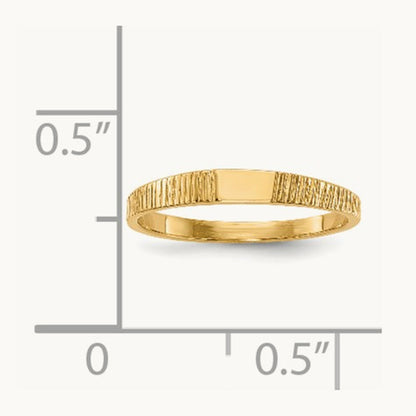 Polished & Ridged Baby Ring, 14K