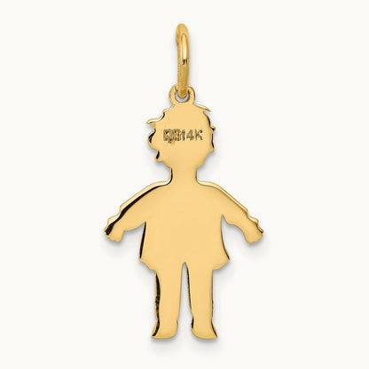 Plain Polished Small Boy Charm, 14K