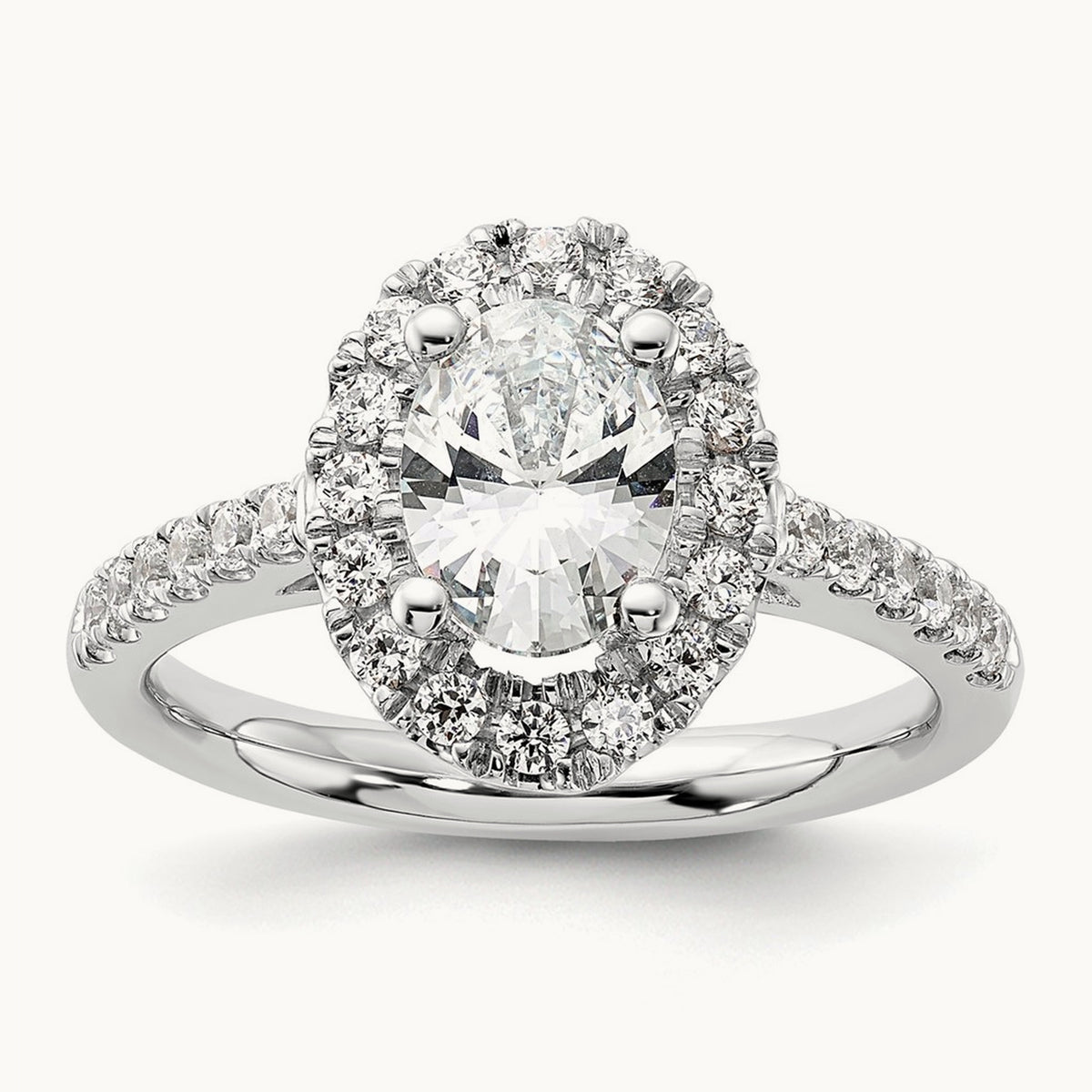 Oval Semi-Mount Engagement Ring — 1/2 ct (holds 1 ct center), 7